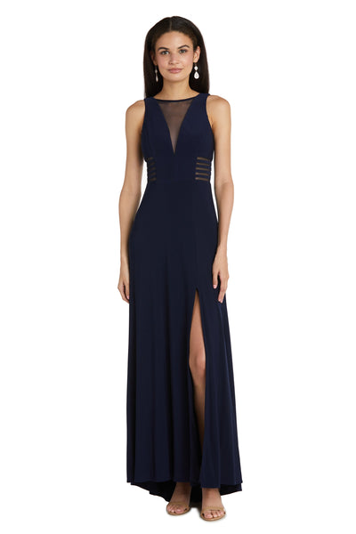 Morgan&Co Nightway Navy, Sleeveless, Slit, Long, Cut Outs, Low Neck, Formal Prom Dress