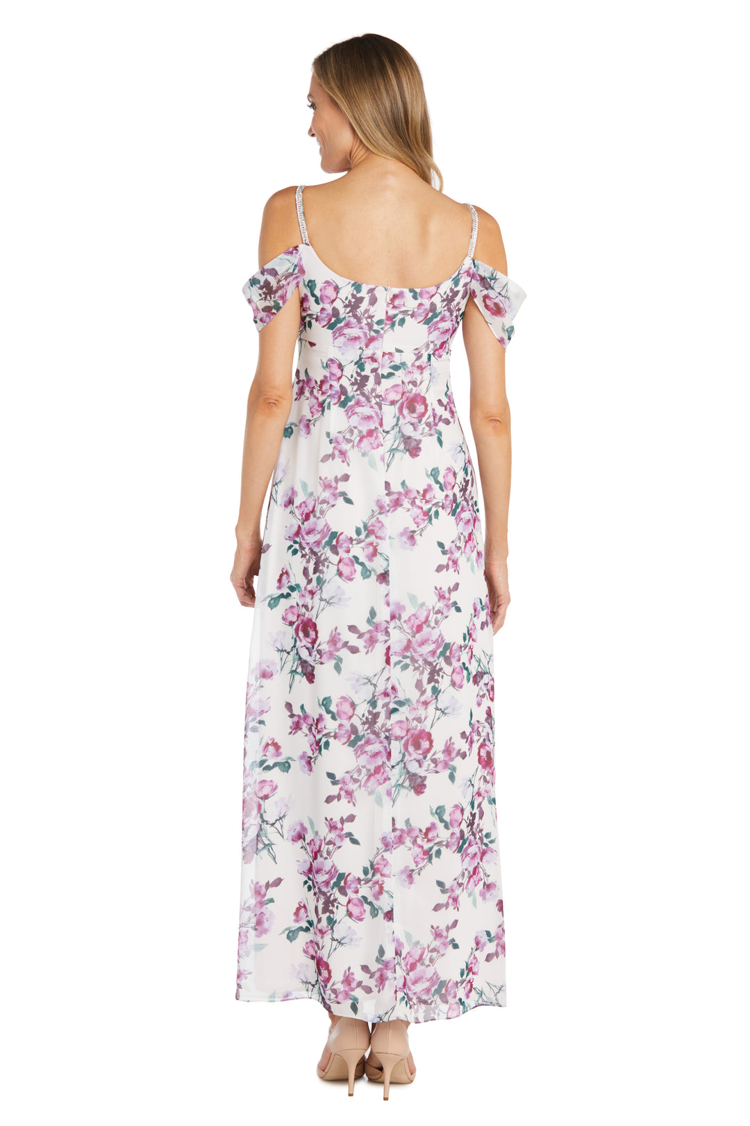 r&m richards off the shoulder dress R&M Richards Womens Faux Wrap Chiffon Cocktail and Party Dress