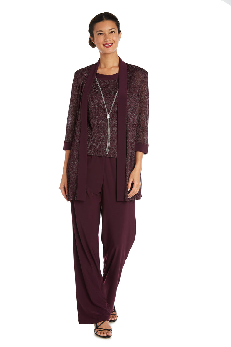 Faux Two-Piece Pant Set with Metallic Details
