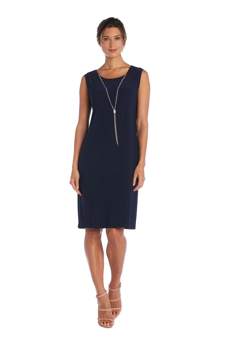 R&M Richards Sleeveless, Navy, Sparkly, Mother of the Bride Jacket Dress