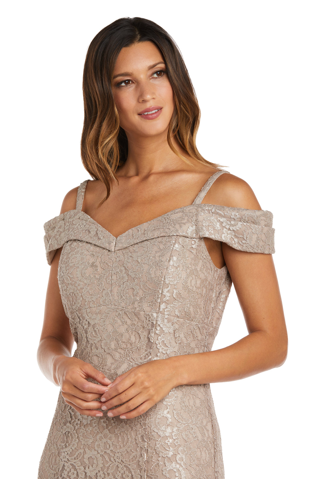 Off the Shoulder Fishtail Evening Gown – R&M Richards