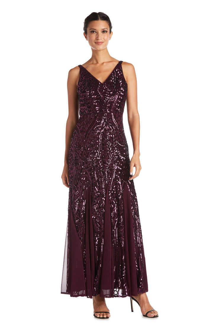 Nightway Full Length Sleeveless Embellished Dress