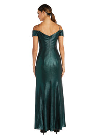 Nightway Long Shimmer Off the Shoulder Gown - Petite