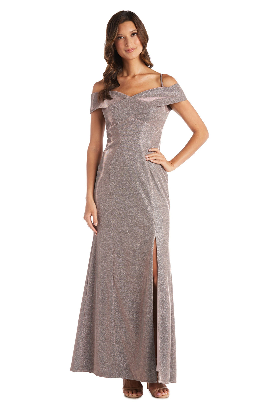 night way evening dresses Nightway 22093 - Rhinestone Accent V-Neck Evening Gown 10 / Wine