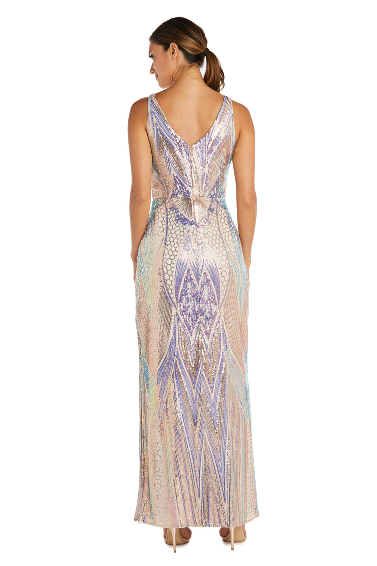 Nightway Sequined Gown with Leg Slit - Petite