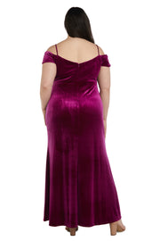 Nightway Stretch Velvet Evening Gown - Plus
