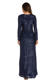 Long Sequin Skirt With Shirred Detail
