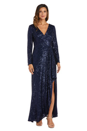 Long Sequin Skirt With Shirred Detail