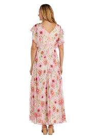Long Floral Printed Evening Gown - Petite
