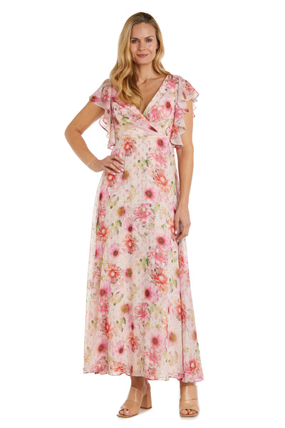 Long Floral printed Evening Gown