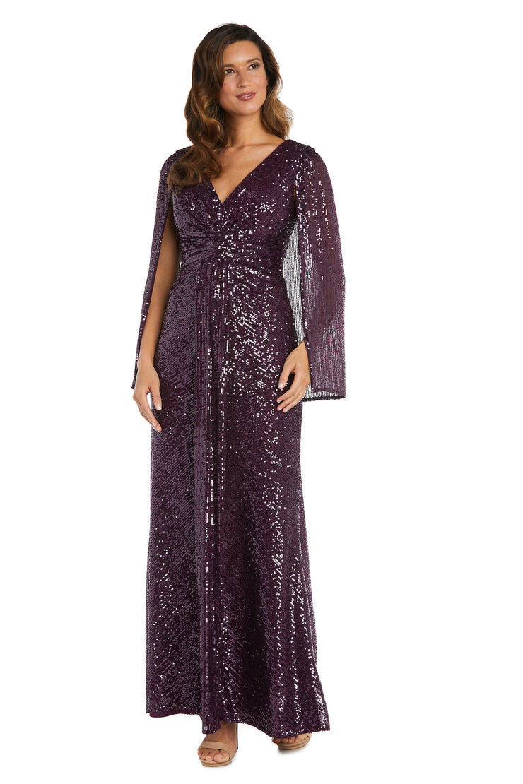 V-Neck Gown with Cape Attachment