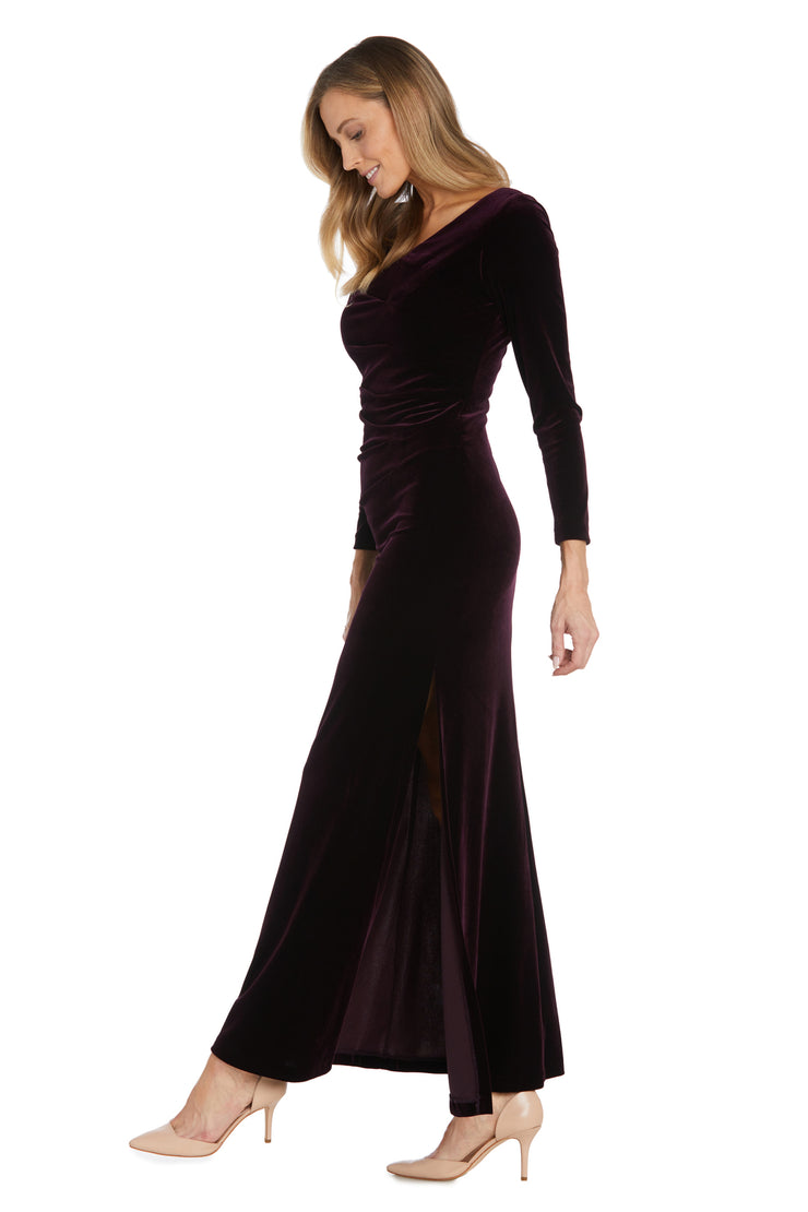 Long Sleeve Velvet Wrap Dress