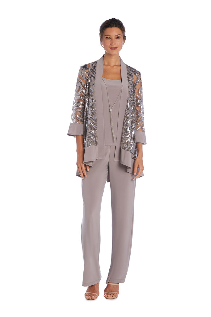 Buy Metallic Crinkle Duster Mother of the Bride PantSuit