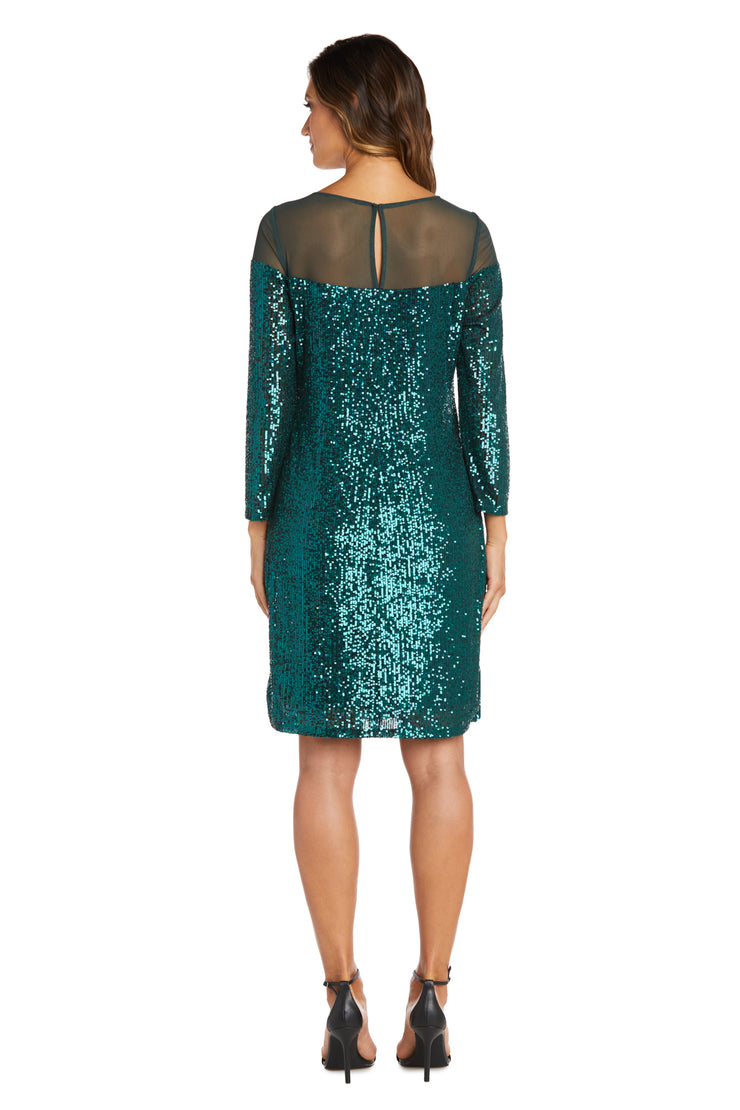 Short Sequin Dress With Illusion Bodice