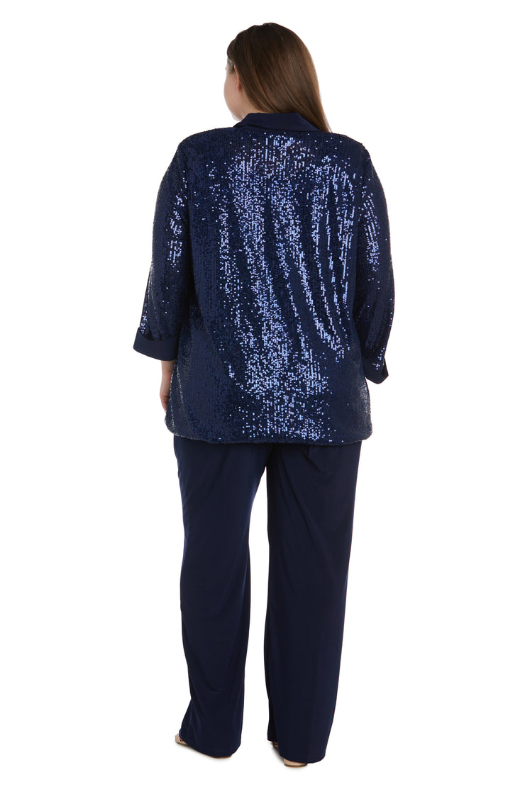 Beaded Jacket Set with Matching Pant - Plus