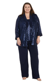 Beaded Jacket Set with Matching Pant - Plus