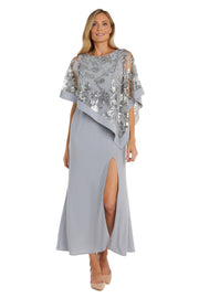 One Piece Sequin Lace Poncho over Sheath Dress