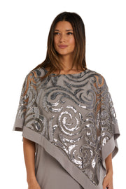 Two-Piece Sequin Swirl Poncho - Petite