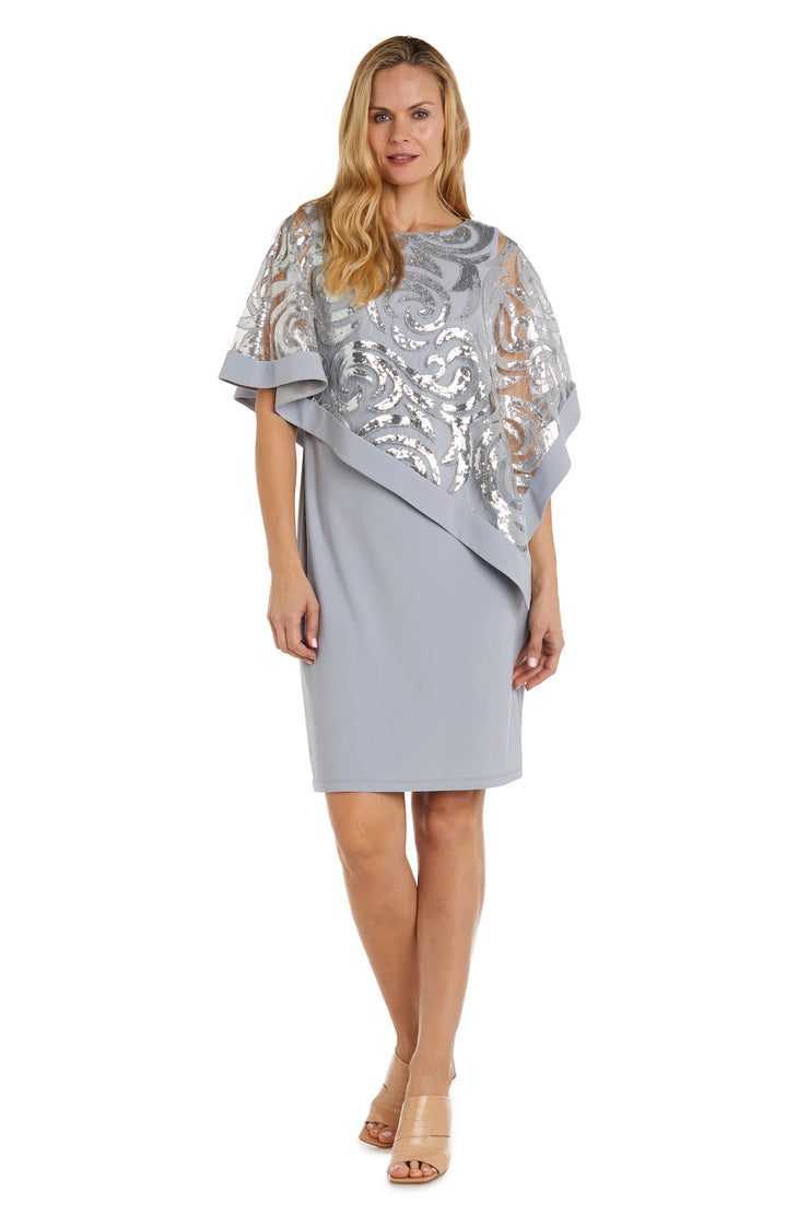 Two-Piece Sequin Swirl Poncho - Petite