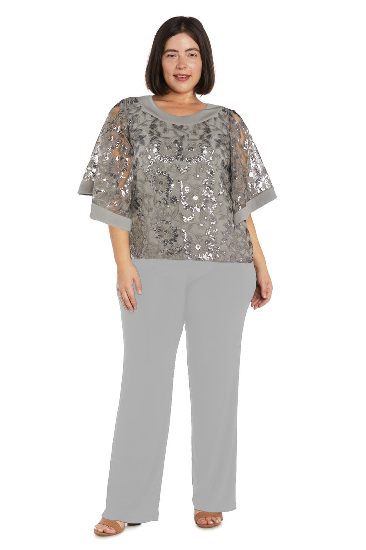 Two-Piece Sequin Tunic and Pant Set - Plus