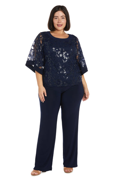 Two-Piece Sequin Tunic and Pant Set - Plus