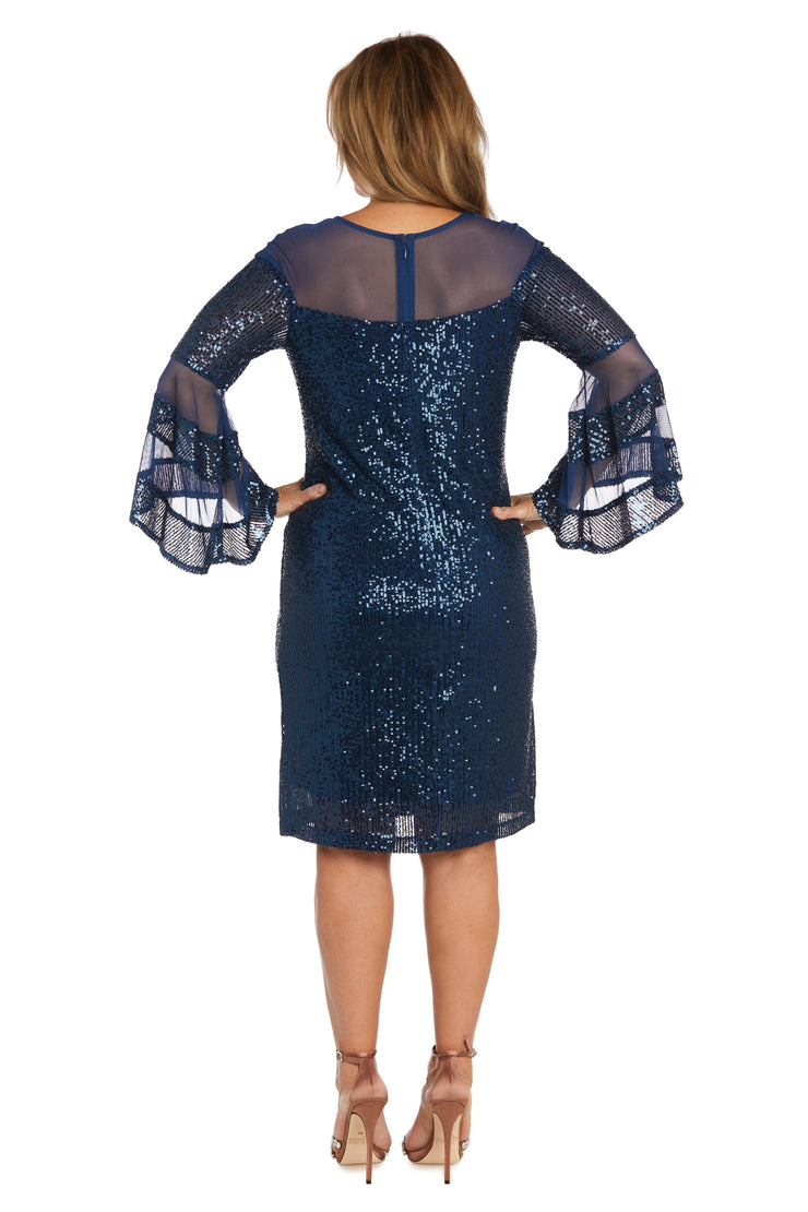 Short Sequin Dress with Bell Sleeves
