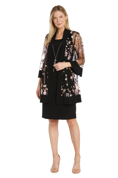 Floral Embroidered Mesh Jacket Dress