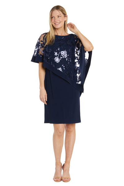Short Sequin Floral Lace Poncho Dress