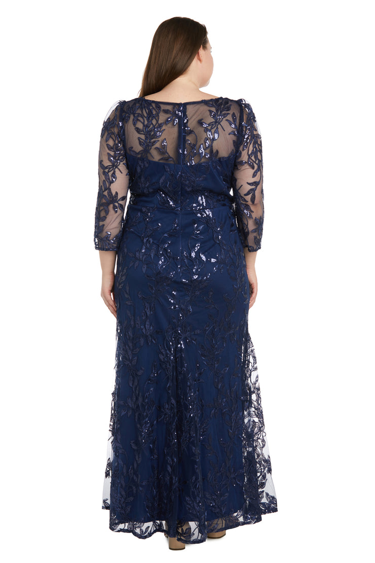 Embellished Boatneck Illusion Gown - Plus – R&M Richards