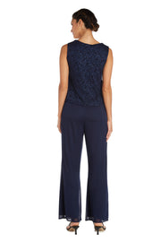 R&M Richards Navy Social Occasion Mother of the Bride Formal Pant Suit 