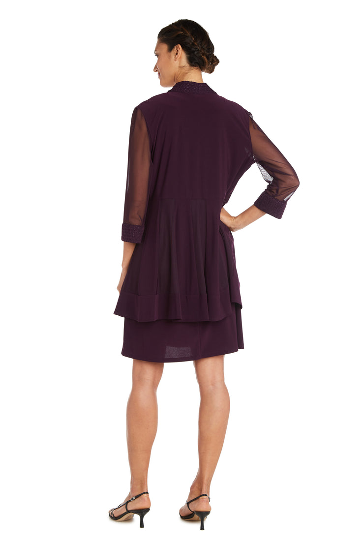 Jacket Dress with Textured Detail and Sheer Inserts – R&M Richards