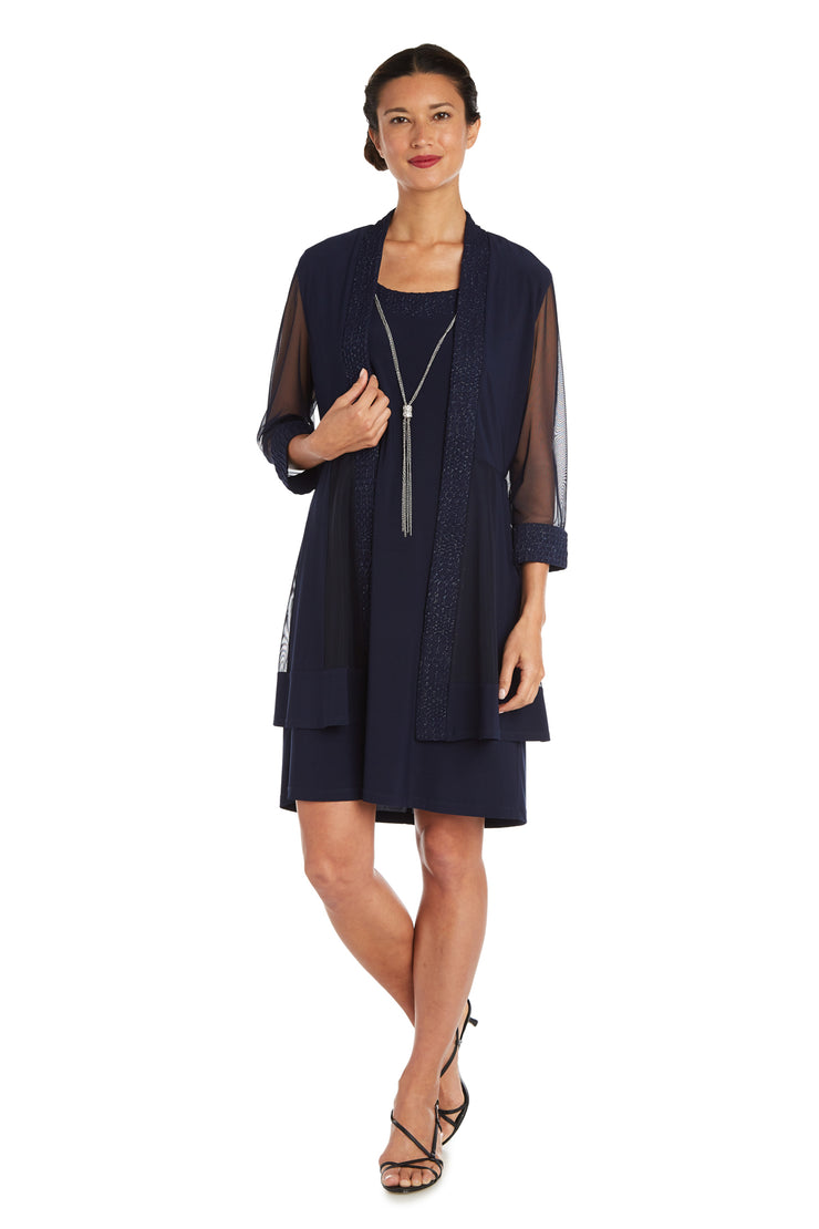 Jacket Dress with Textured Detail and Sheer Inserts - Petite – R&M Richards