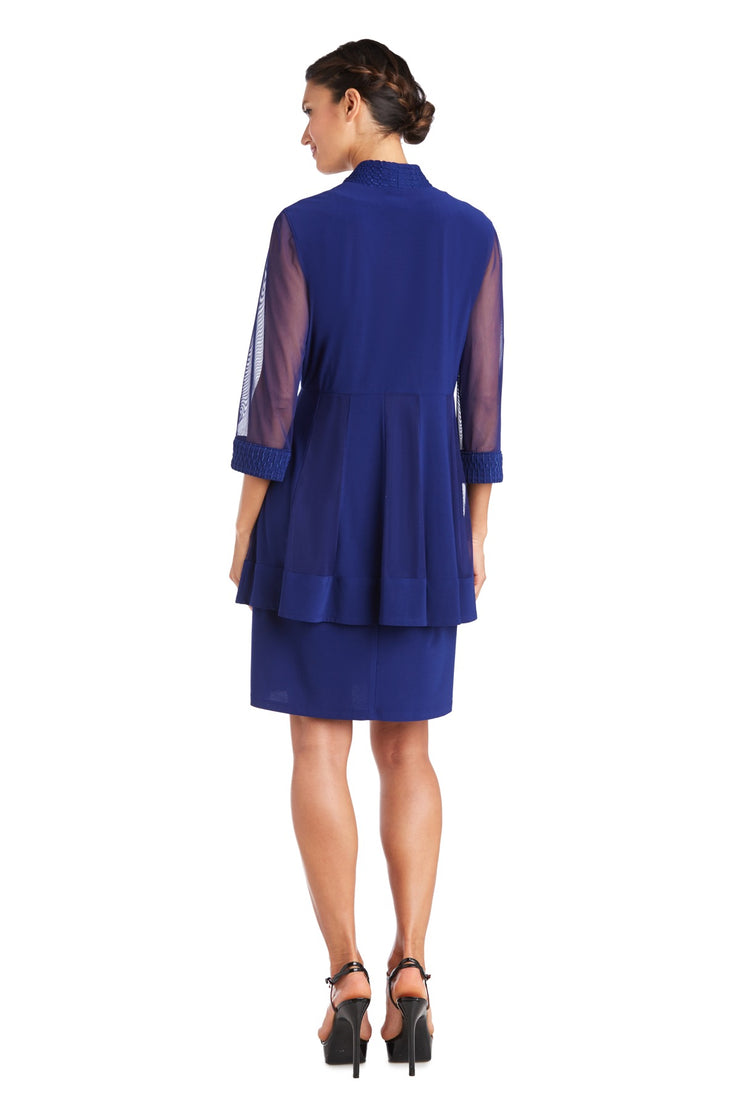 Jacket Dress with Textured Detail and Sheer Inserts - Petite