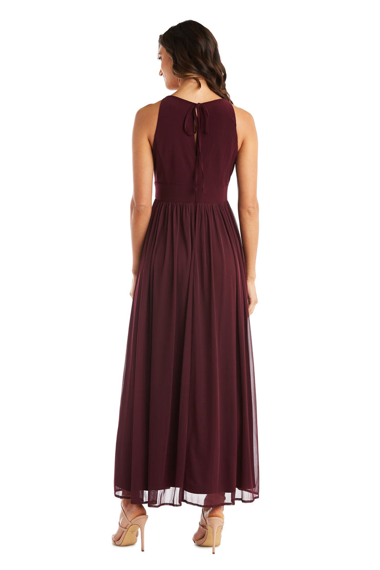 Maxi Dress with Keyhole Cutout, Halterneck and Flowing Skirt - Petite