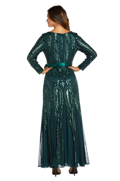 Long Sleeved Sequined Evening Gown – R&M Richards