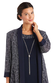 Two-Piece Metallic Knit Jacket Dress