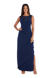Sleeveless Sequined Evening Gown - Petite