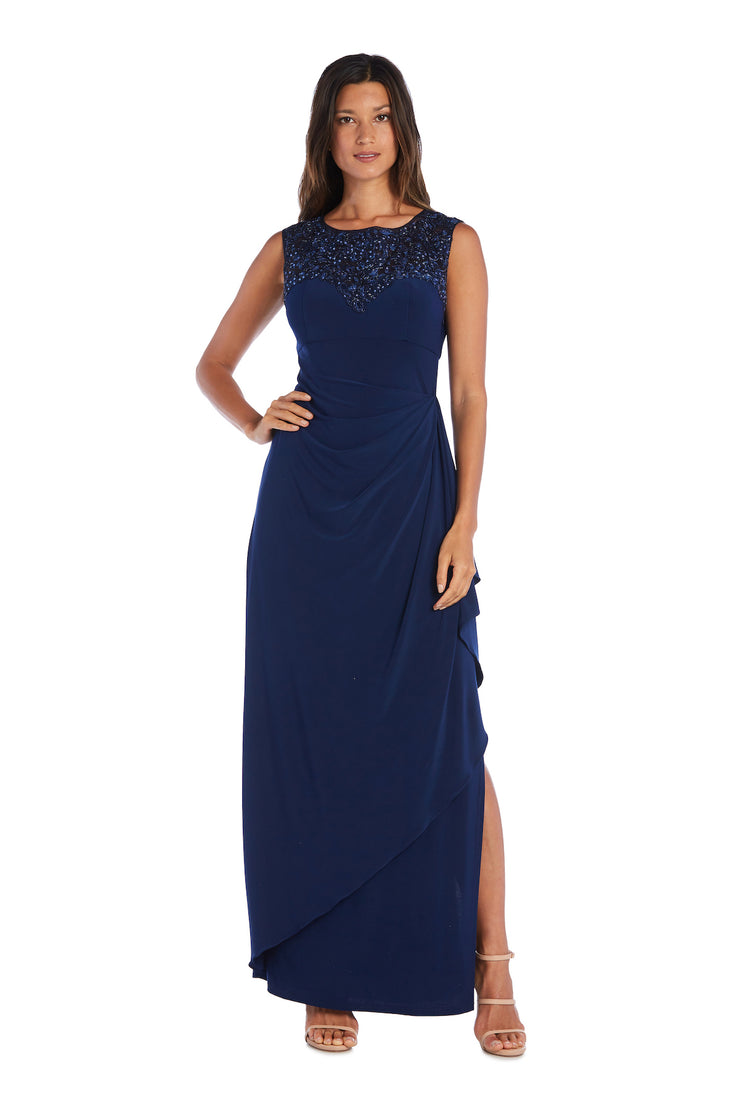 Sleeveless Sequined Evening Gown - Petite