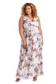 Rhinestone Detail Wrap Dress With Over Skirt - Plus