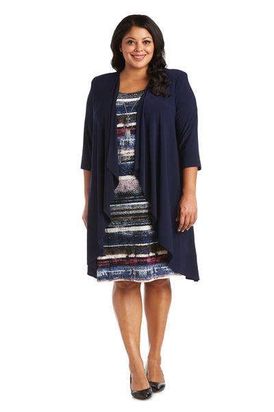 Puff Print Denim Jacket Dress - Plus