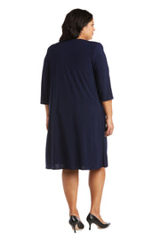 Puff Print Denim Jacket Dress - Plus