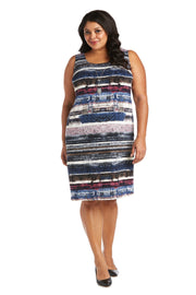 Puff Print Denim Jacket Dress - Plus