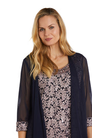 Jacket Dress With a Beaded Neckline