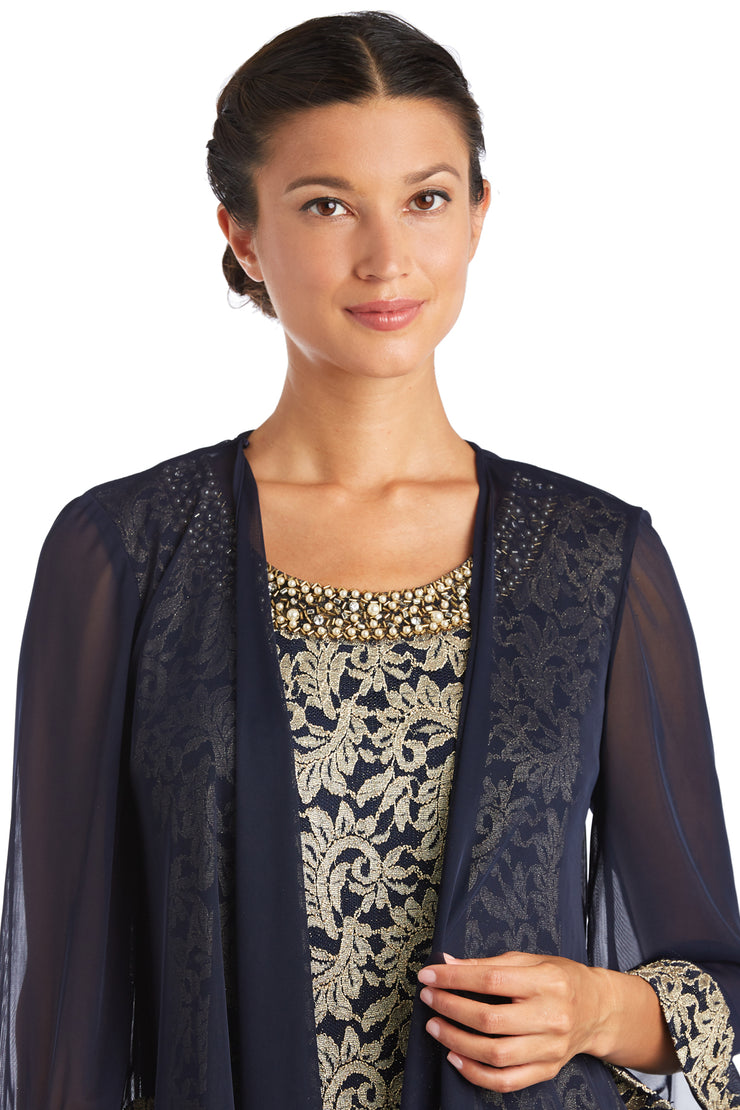 Jacket Dress With a Beaded Neckline