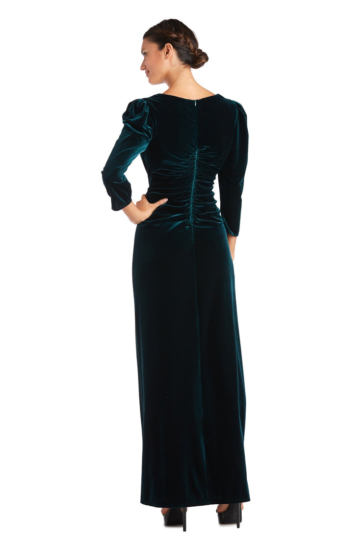 Puff Sleeve Side Wrap Dress With Brooch