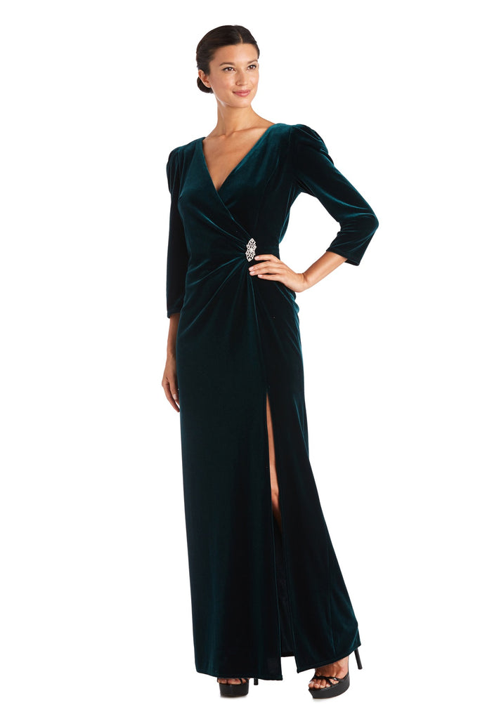 Women's R&M Richards Split Velvet Evening Gown, Size: 16, Dark Green -  Yahoo Shopping