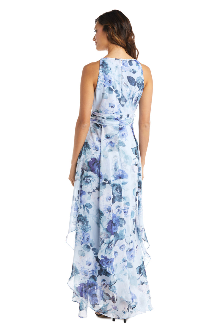 Long Daytime Printed Halter Dress With Keyhole Front – R&M Richards