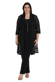 Three-Piece Duster and Pantsuit Set - Plus