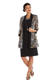 Two-Piece Printed Jacket and Dress Set