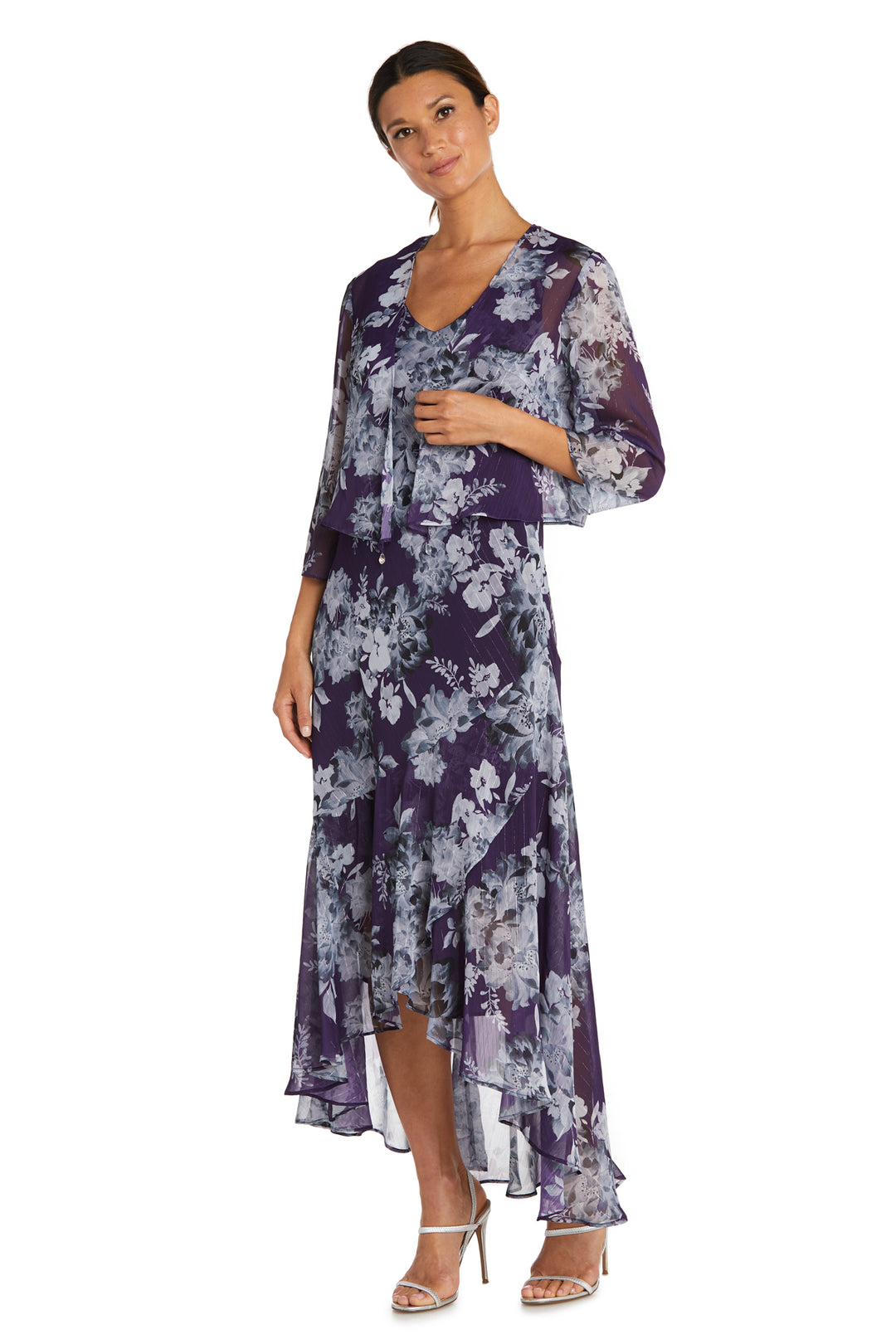 High-Low Floral Jacket Dress – R&M Richards